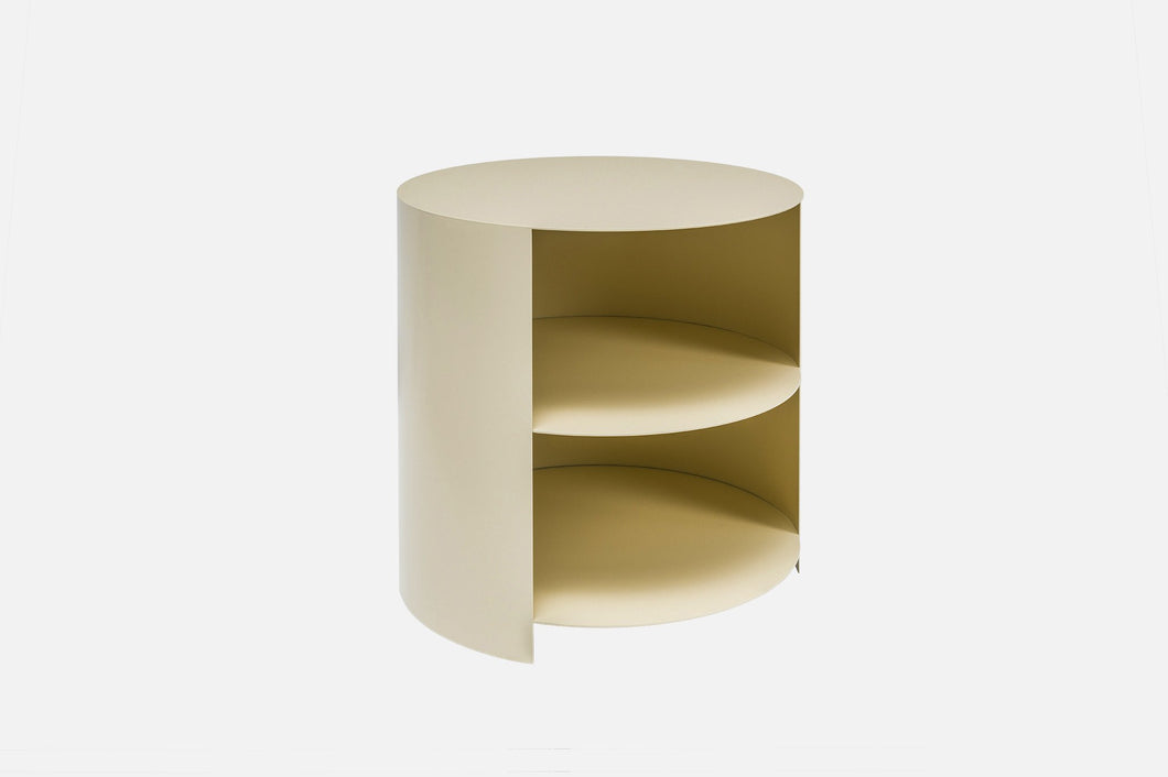 Hide side table ivory